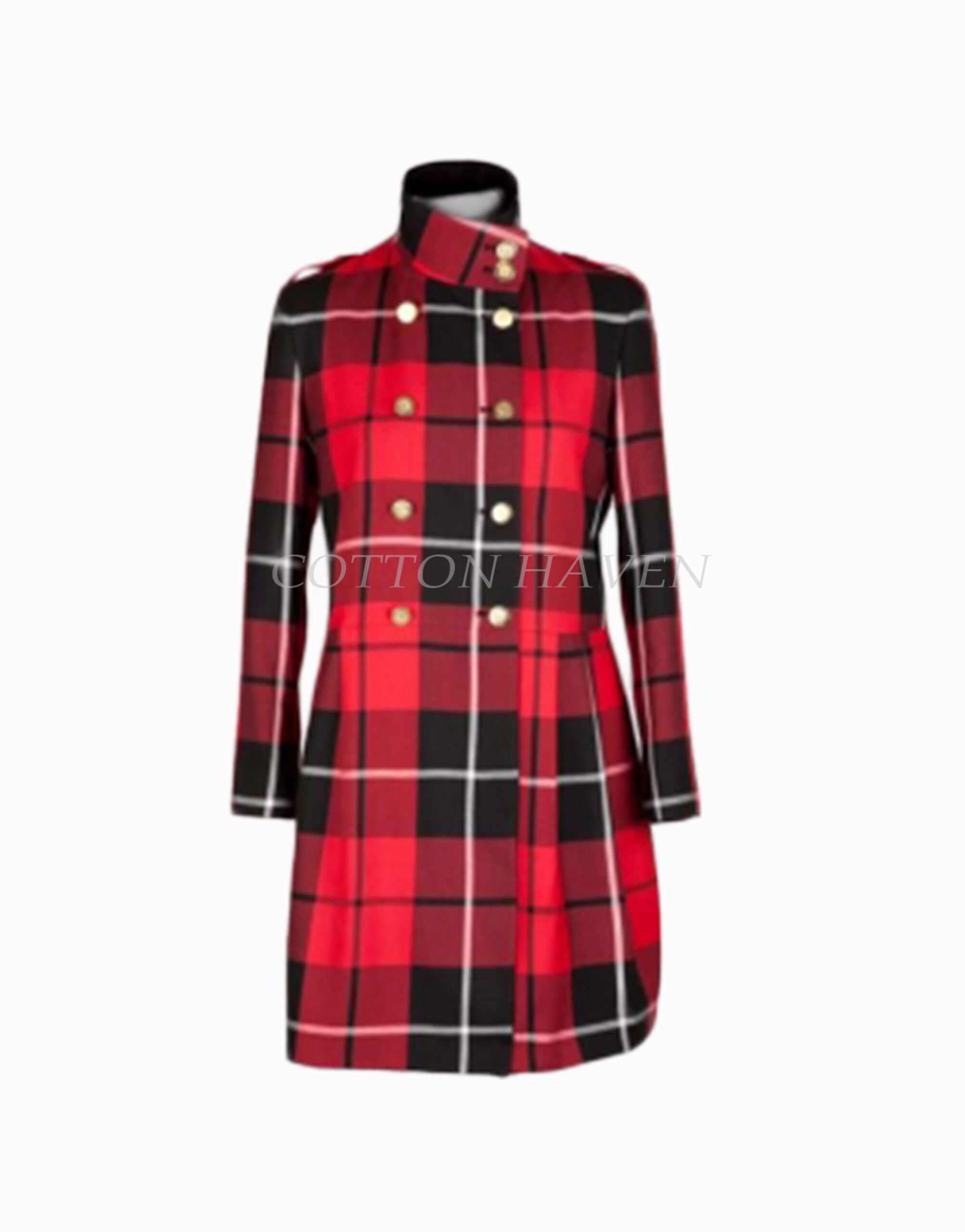 Premium Classic Women Tartan Coat COCOATW-GR 15876