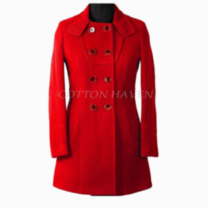 Premium Classic Women Wool Coat CHW-SKU- 5569-RED