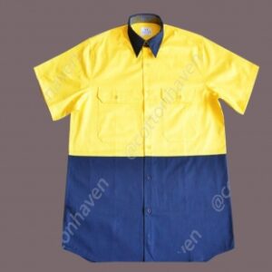 HI-VISIBLE 2 TON COTTON BI-COLOUR SHIRT - WWSHIM 652