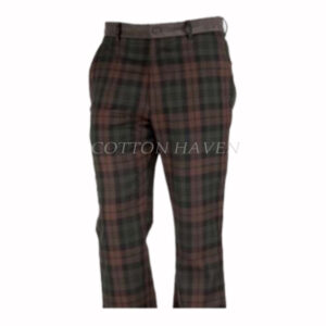 Premium Mens Pleatless Tartan Check Trouser COTROM- GR15890