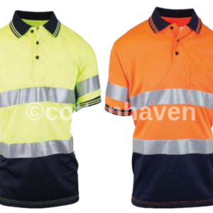 Hi-Vis Micro Mesh Short Sleeve Polo Reflective Tape