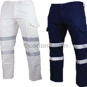 Cotton Drill Cargo Work Pant - Retroreflective tape