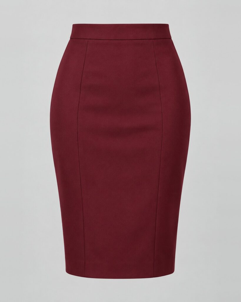 Burgundy Pencil Skirt