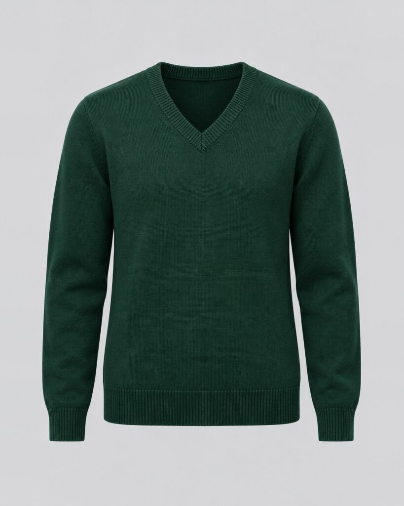 Bottle Green V-Neck Jumper