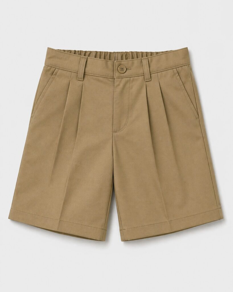 Back Elastic Poly Cotton Shorts