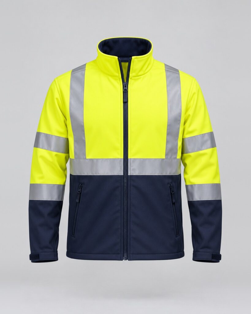 Hi-Vis Soft-Shell Jacket — Yellow/Navy