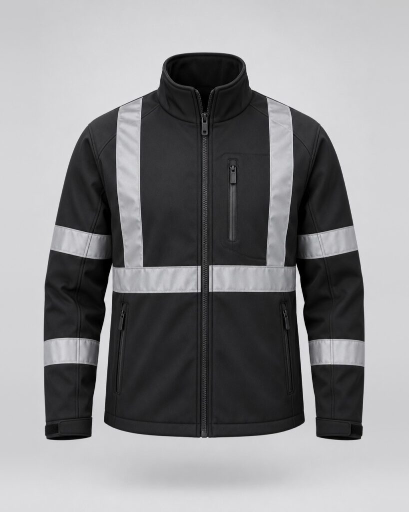 Hi-Vis Soft-Shell Jacket — Black