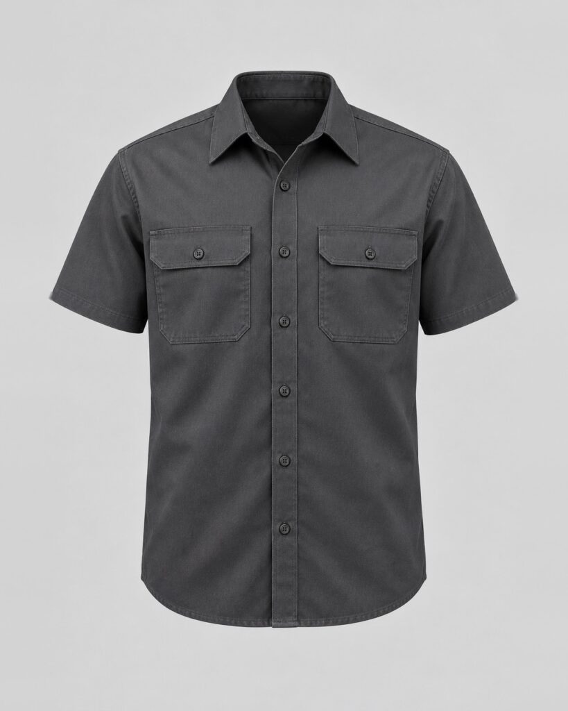 Cotton Drill Shirt — Charcoal