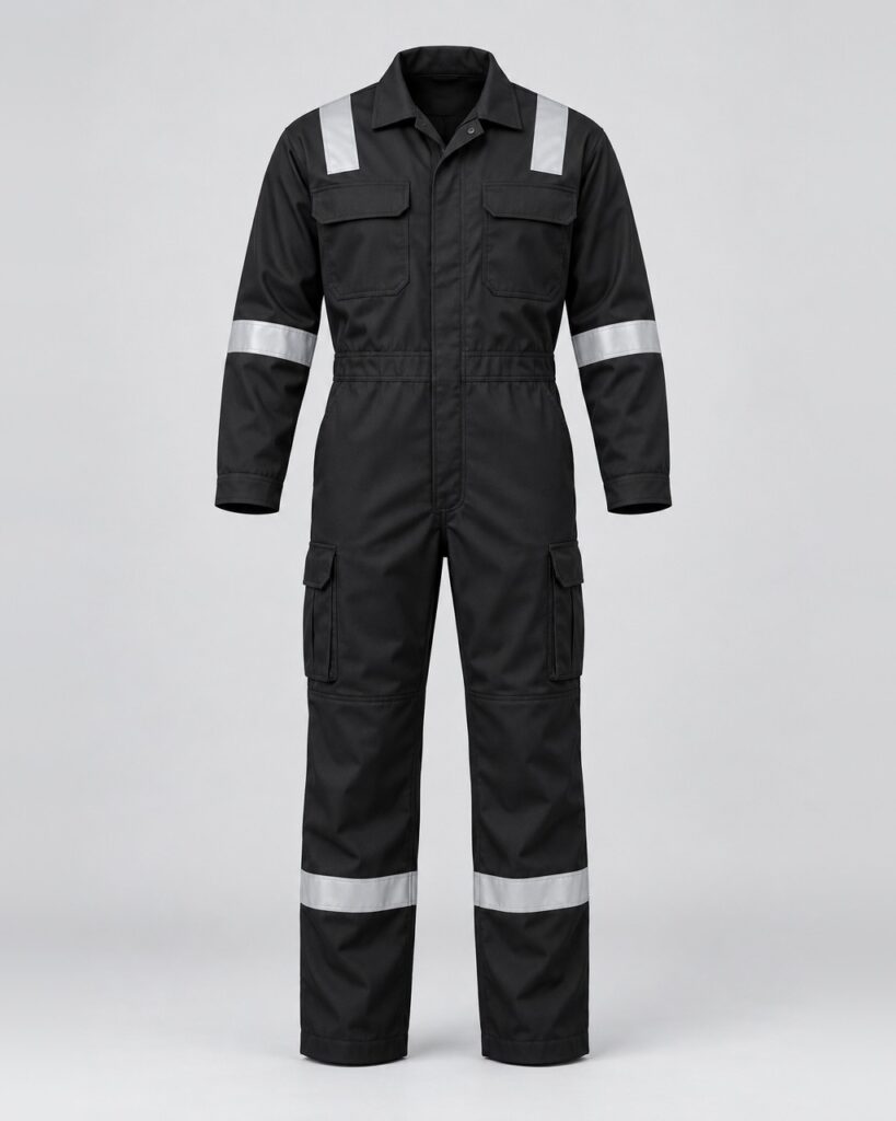 Hi-Visible Industrial Coverall — Black