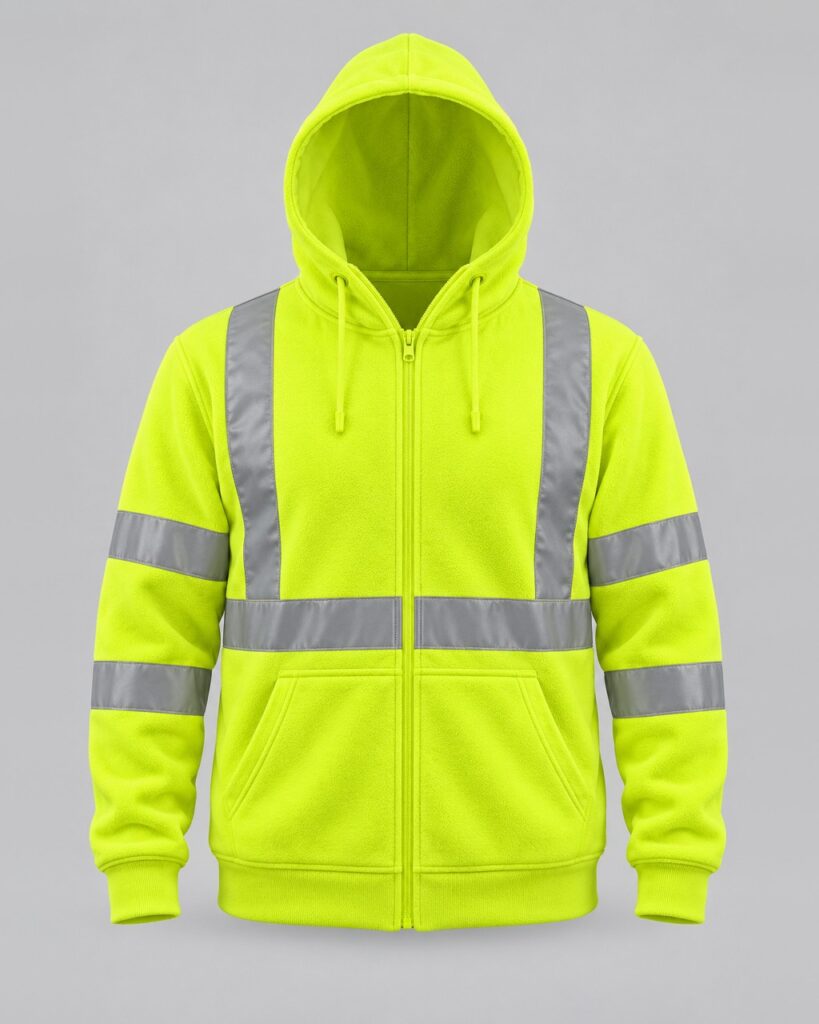 Hi-Vis Fleece Hoodie — Yellow